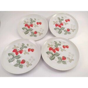 Horchow Strawberry Salad Plates Set Of 4 Vintage Spring Summer Fruit Garden